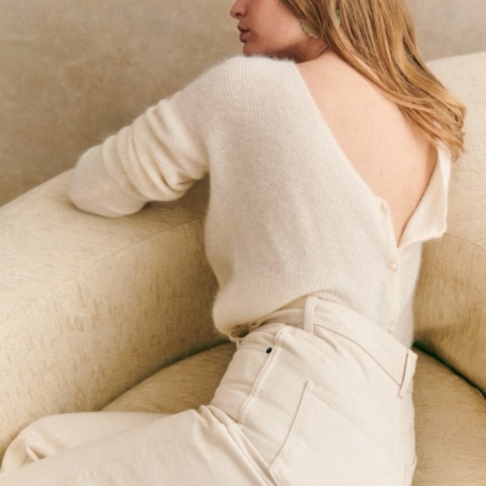Sezane Ecru Barry Cardigan Sz M NWOT - Picture 4 of 15